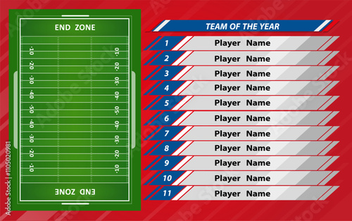 vector info graphic football field statistics