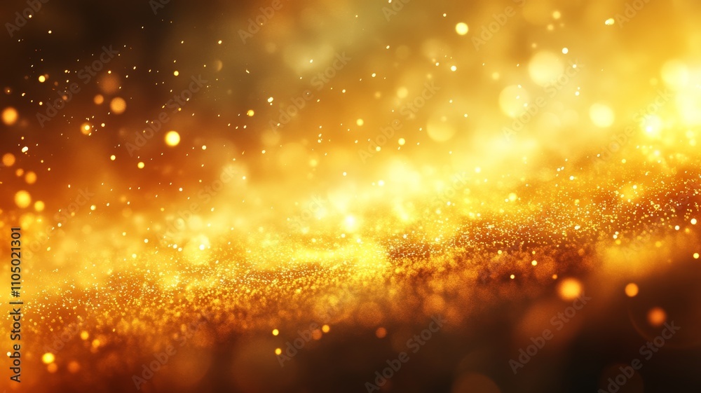 Obraz premium Golden Glitter Background Sparkling Lights Shimmer