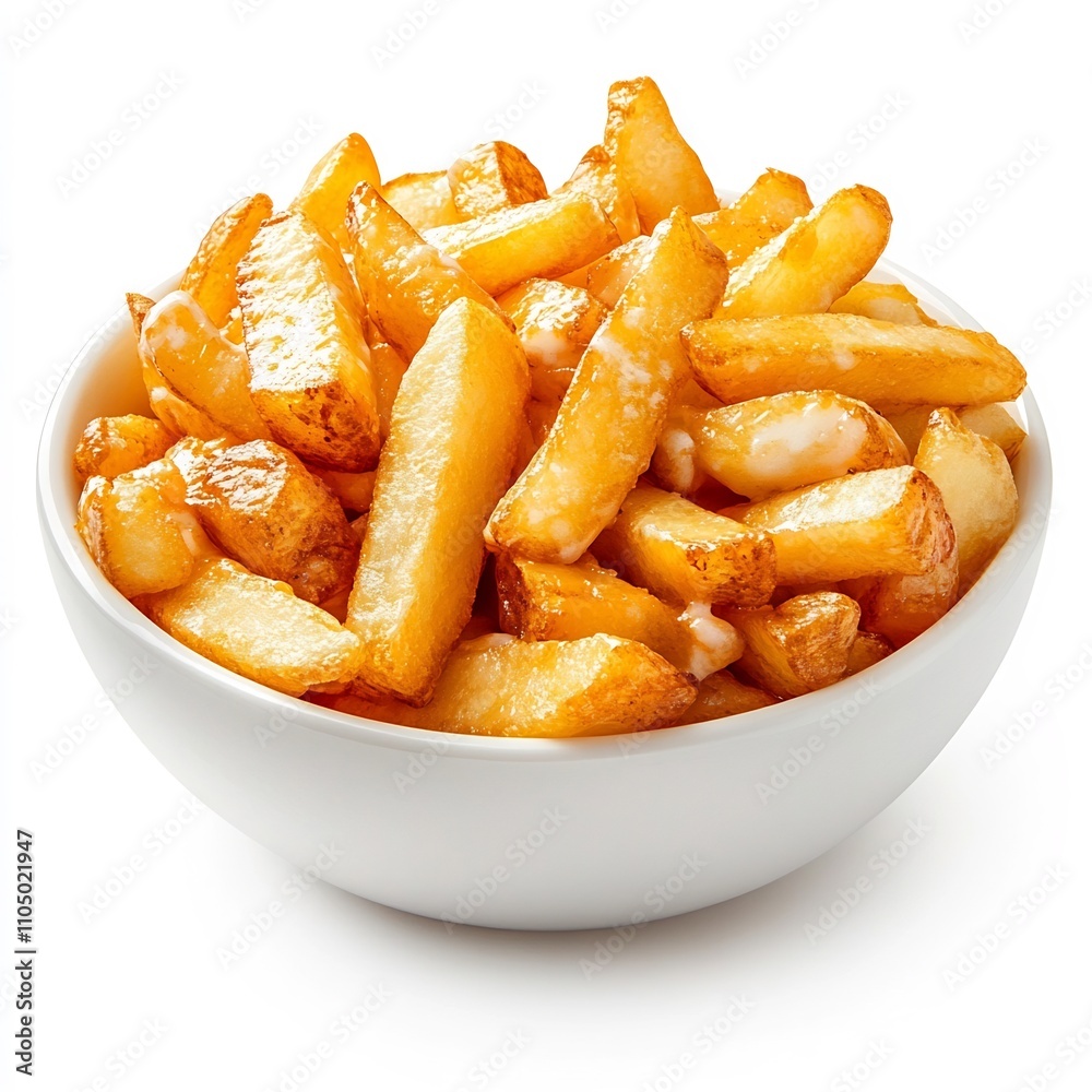 Macro Shot of Freshly Fried Poutine a Beloved Canadian Comfort Food Dish Macro Shot of Freshly Fried Poutine a Beloved Canadian Comfort Food Dish
