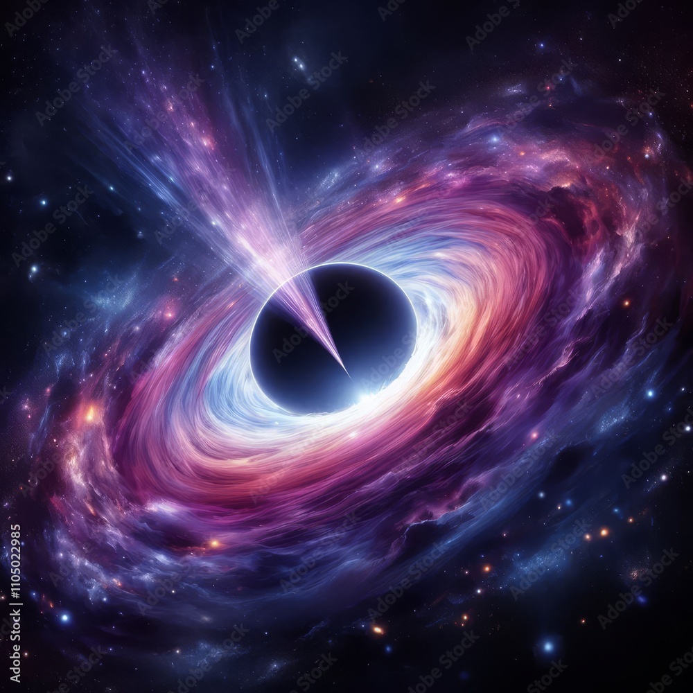 Obraz premium black hole breaking through black wall