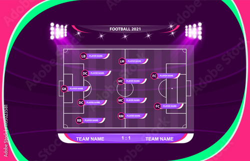 vector info graphic football field statistics