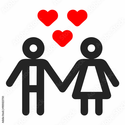 couple true love icon vector illustration