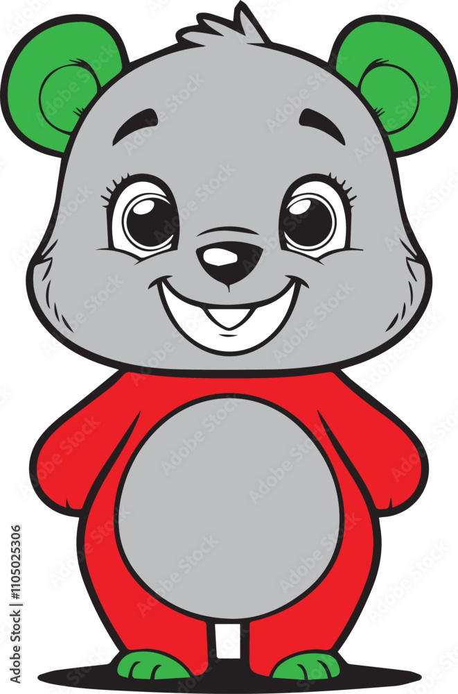 Obraz premium Adorable Baby Elephant in Santa Hat Holding Snowflake - Christmas Cartoon Illustration