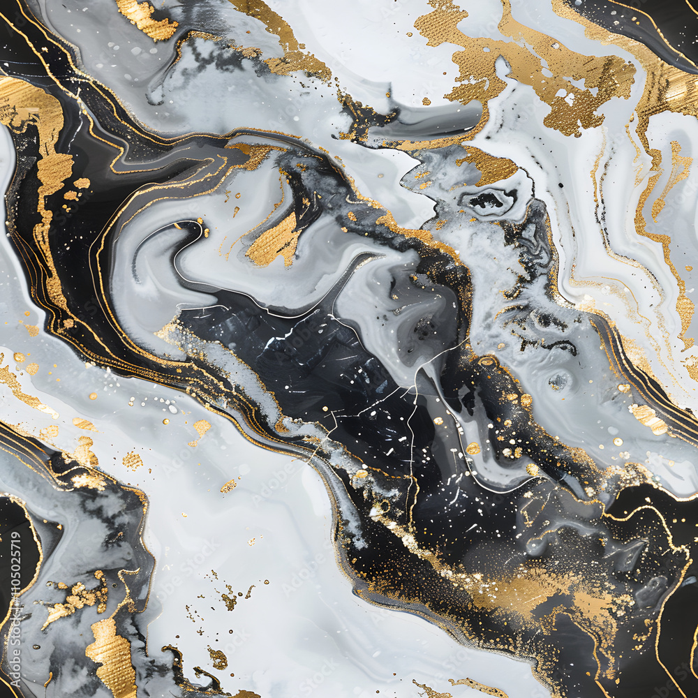 Abstract Black, White, and Gold Marble Texture Abstract Black, White, and Gold Marble Texture