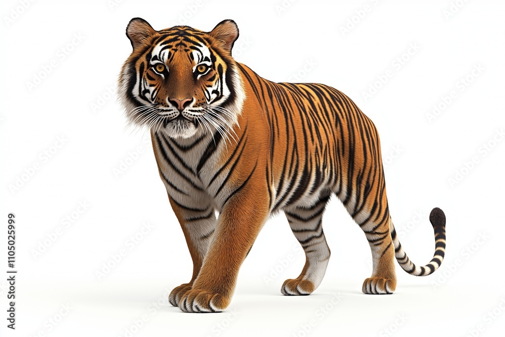 Obraz premium Beautiful tiger - isolated on white background