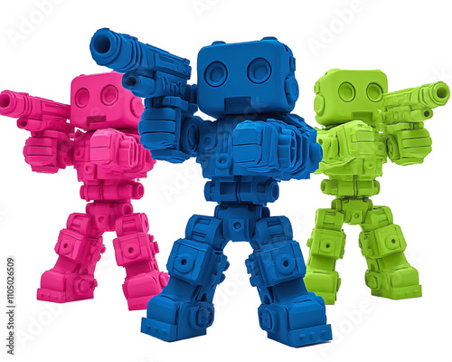 a group of toy robots photo