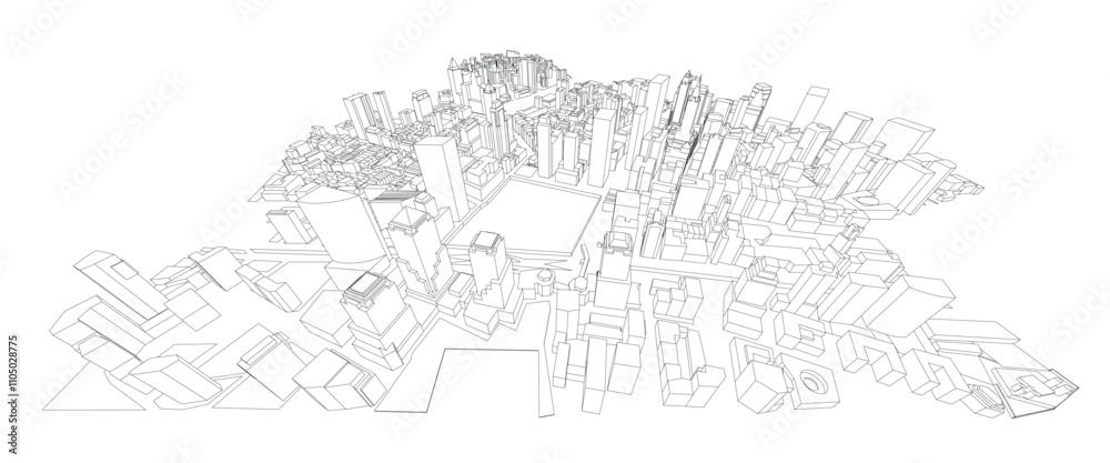 3d wireframe of building. sketch design.Vector
3d wireframe of building. sketch design.Vector