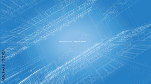3d wireframe of building. sketch design.Vector