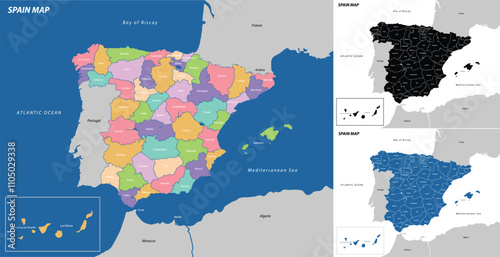 Vector illustration of Spain map