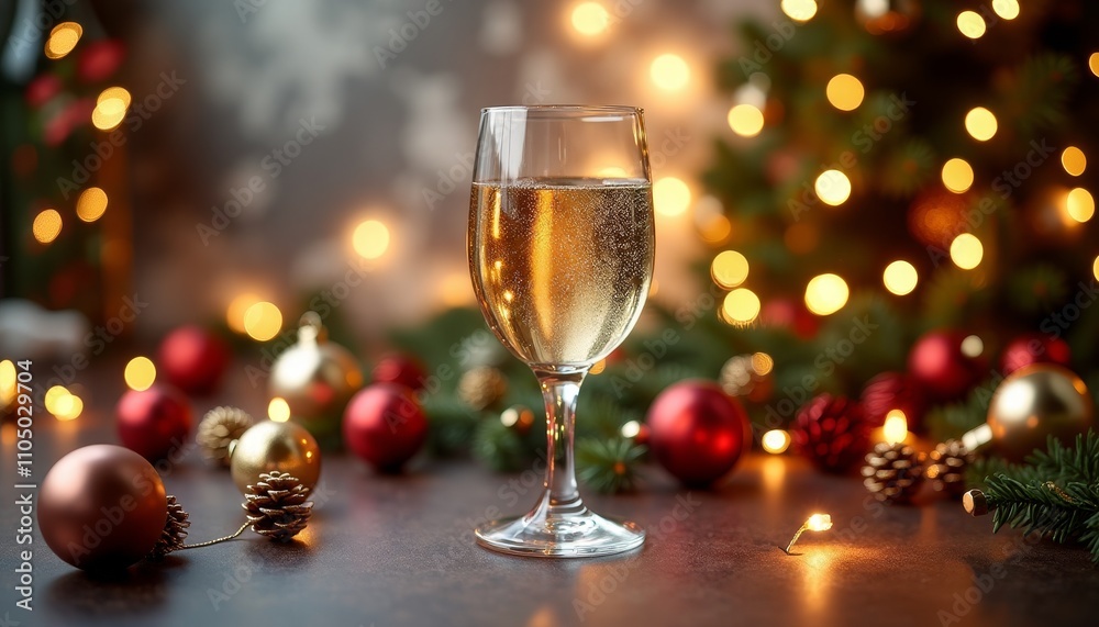 Frosted champagne flute with bubbles Frosted champagne flute with bubbles
