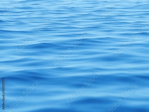 Serene and tranquil blue sea landscape with wavy lines and soft focus, peaceful atmosphere, relaxing ambiance