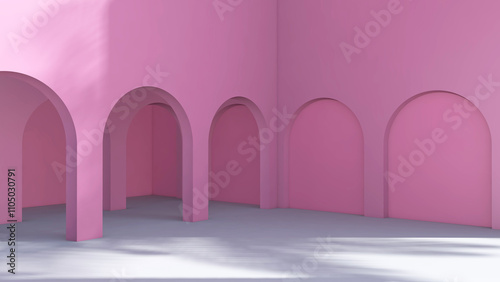 Empty room with Wall Background. 3D illustration, 3D rendering	
