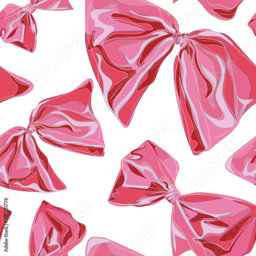 Shades of pink: A seamless bow tie pattern, perfect for fashion, home decor, accessories, and stationery, exuding stylish elegance and bliss