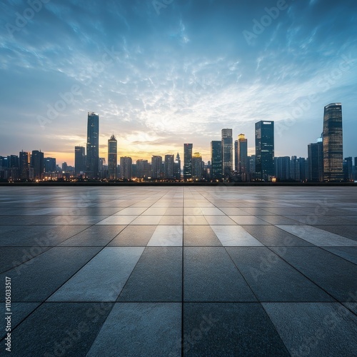 Metropolitan Marvel cityscape photography, evening lighting, panoramic perspective