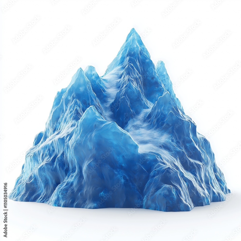 Obraz premium Mountains with snow isolated on white background