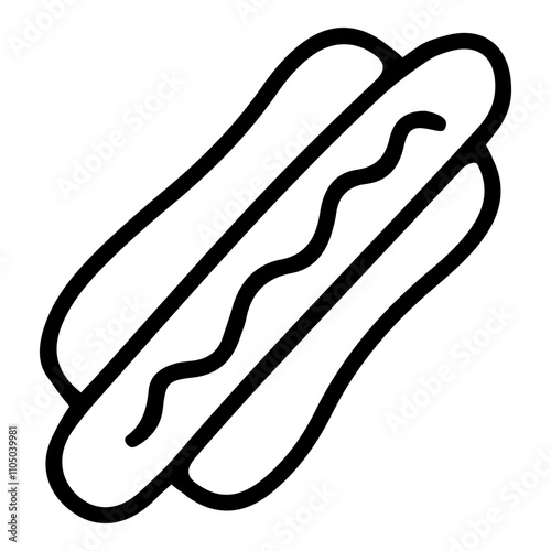 Doodle drawing icon of hotdog