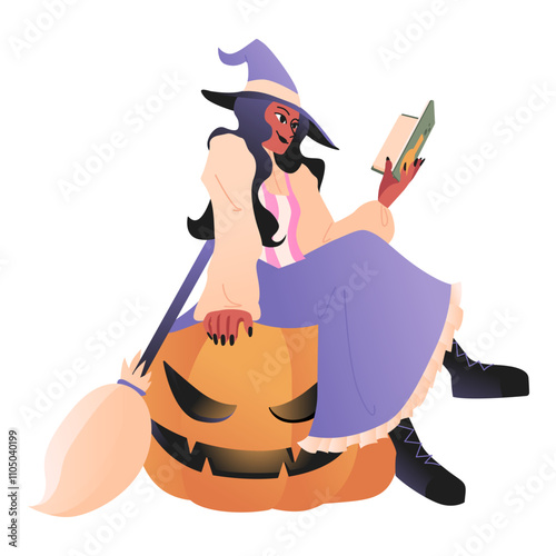 Witch with a potion book