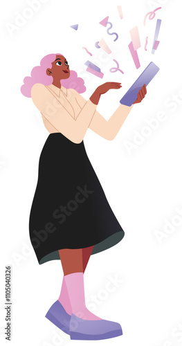 Young woman with tablet