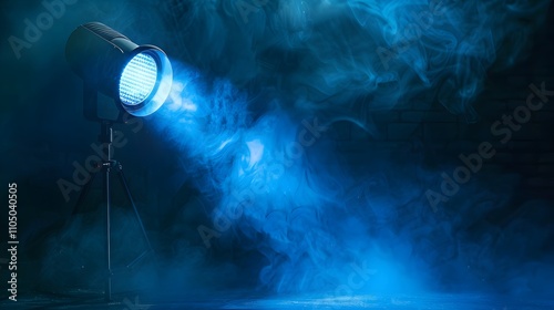 Blue Light Illuminates Smoky Stage Setting