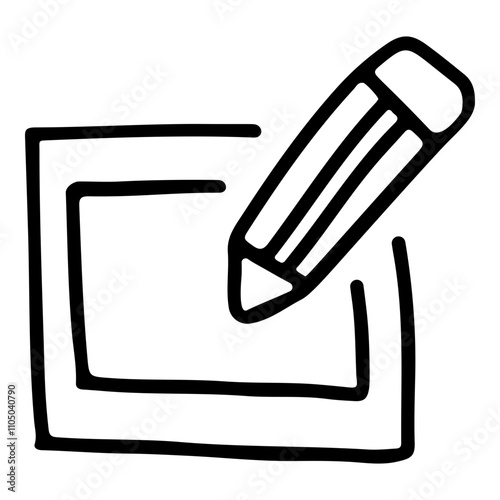 Doodle icon of edit photo