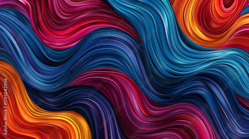 An abstract colorful background with flowing, wavy textures. An abstract colorful background with flowing, wavy textures.
