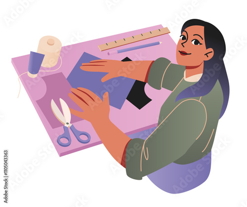 DIY enthusiast making sewing patterns
