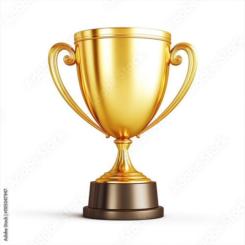 golden trophy isolated on white background