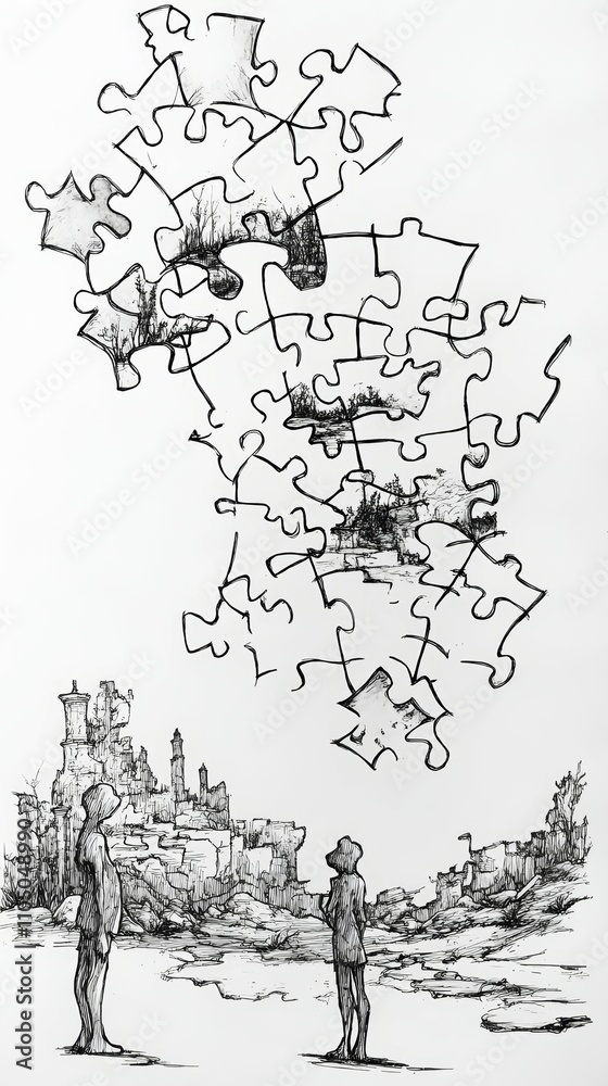 Fototapeta premium The Fragmented Sky, Schizotypal Personality Disorder