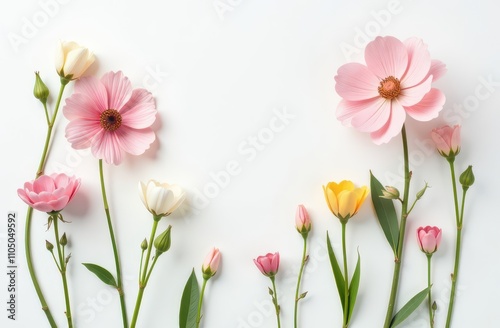 delicate flowers on a white background