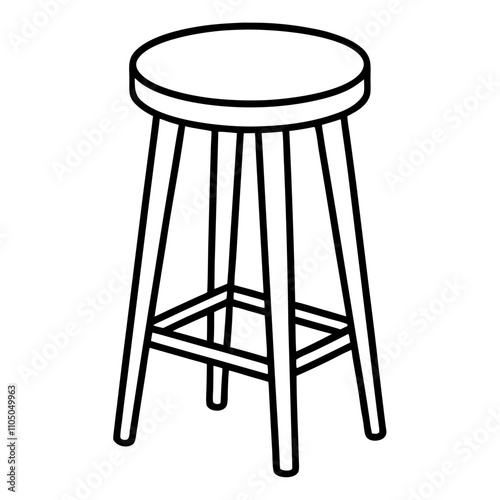 counter stool isolated on white background