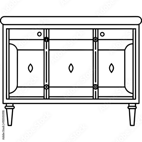 sideboard table on white