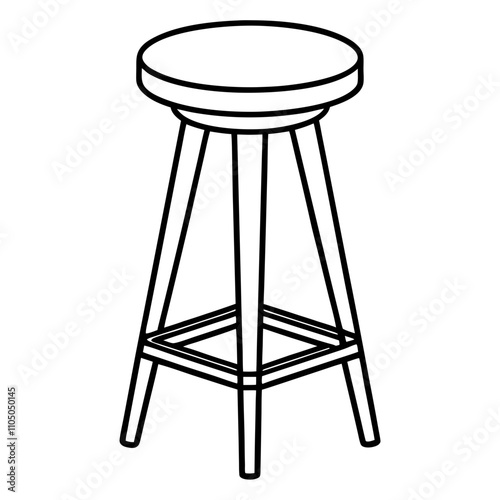 bar stool on white