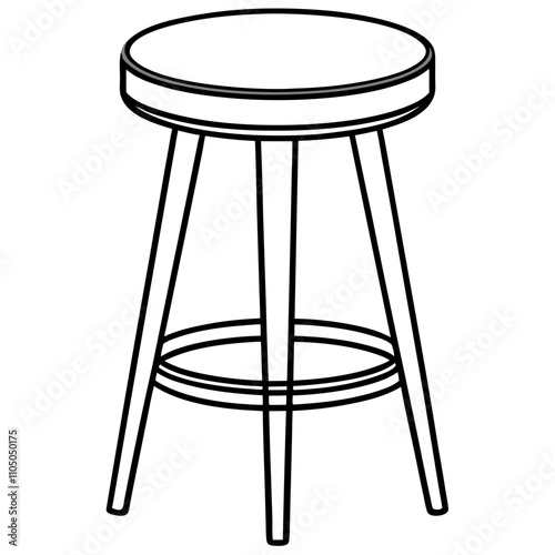 bar stool on white