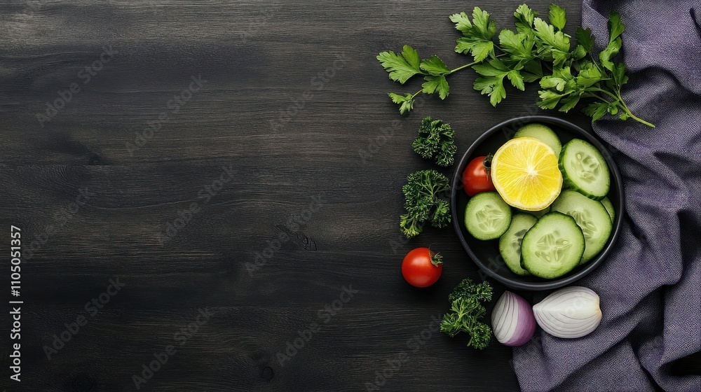 Fresh Cucumber Lemon Tomato and Parsley Salad Preparation Fresh Cucumber Lemon Tomato and Parsley Salad Preparation