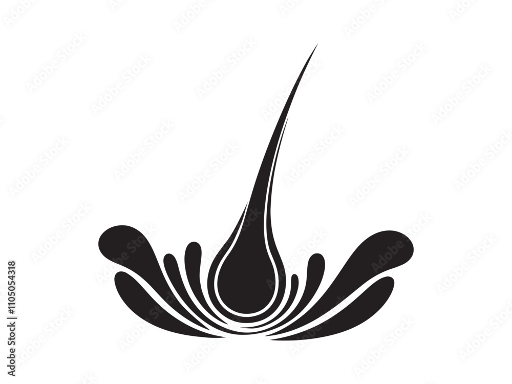 Fototapeta premium Vector Hair Growth Logo with Modern Minimal Design