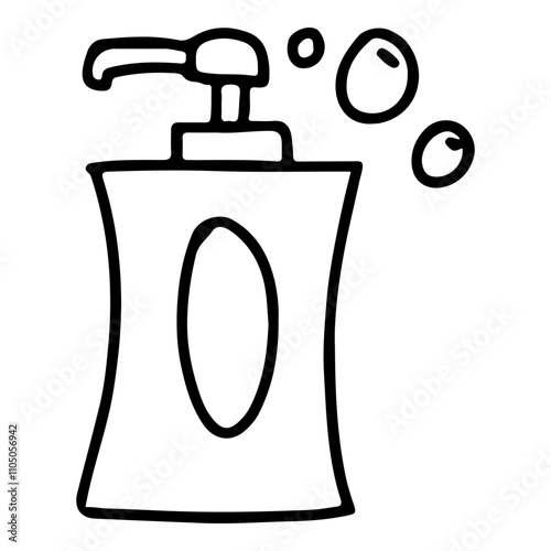 Doodle Icon of Liquid soap or shampoo holder