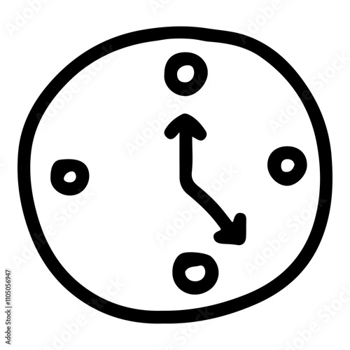 Doodle Icon of Hand Clock