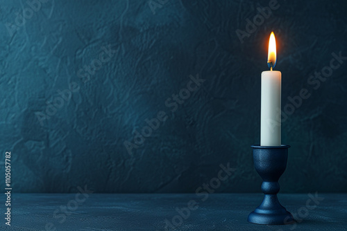 Close-up of a Menorah with Soft Glow photo