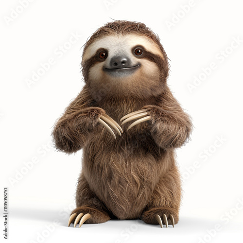 Full-body Photo of Charming Isolated Sloth photo