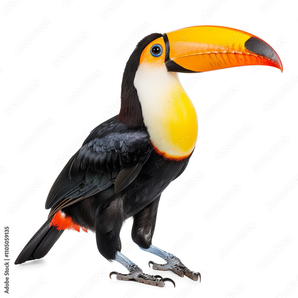 Naklejka premium Vibrant Toucan in Full Body Shot