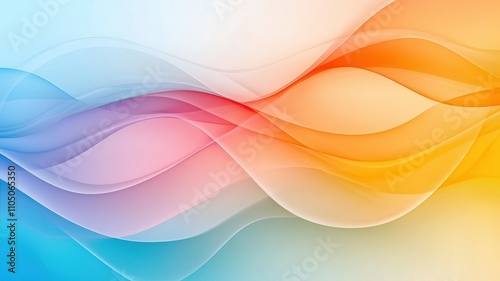 Stereoscopic Depth Illusion Concept. Colorful abstract wavy design background