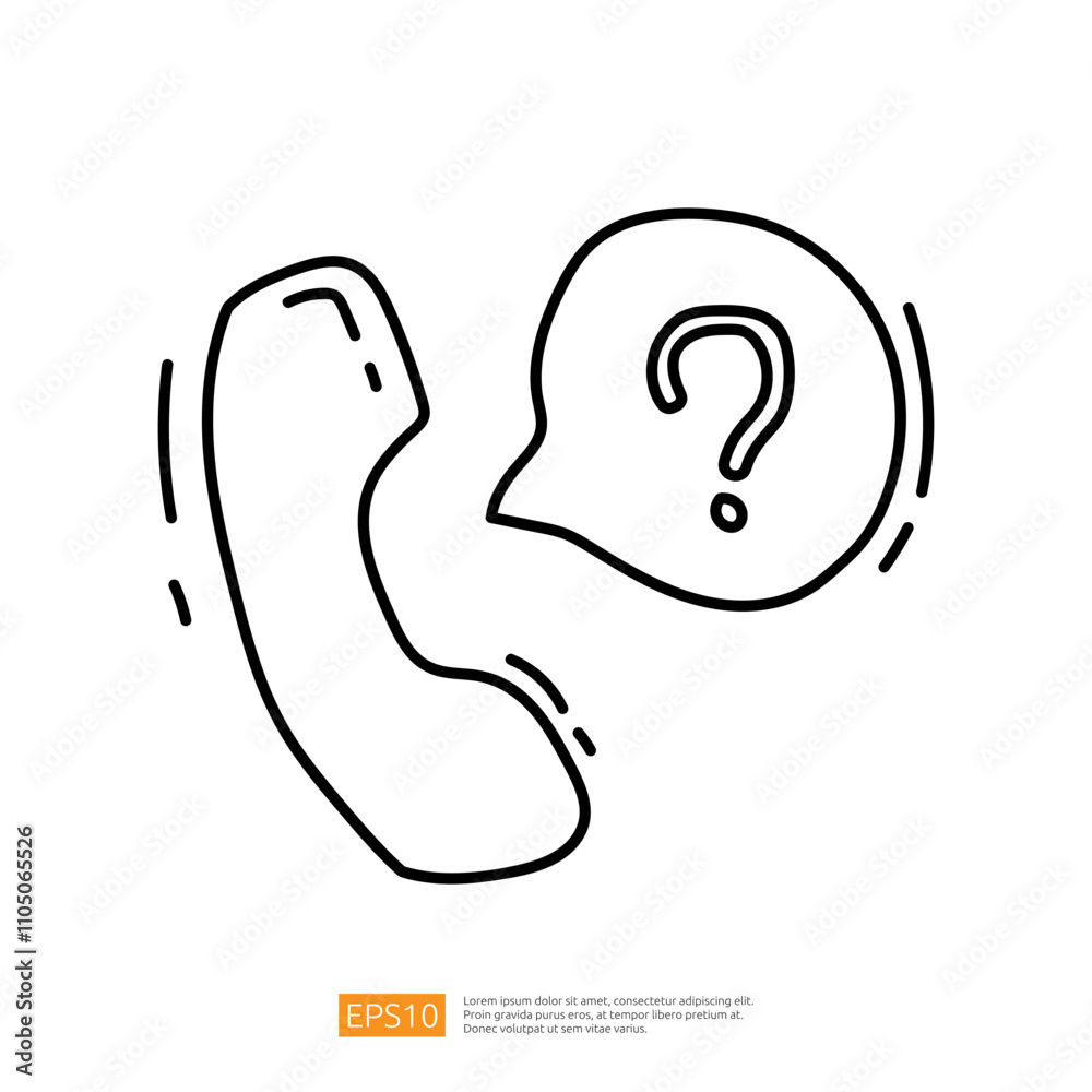 The image features a hand-drawn telephone with a speech bubble containing a question mark, symbolizing communication and inquiries. The image features a hand-drawn telephone with a speech bubble containing a question mark, symbolizing communication and inquiries.