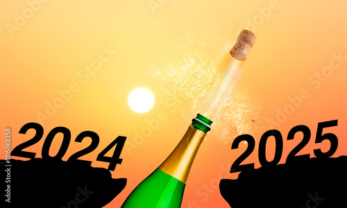 Silvester 2024 2025 mit Sekt