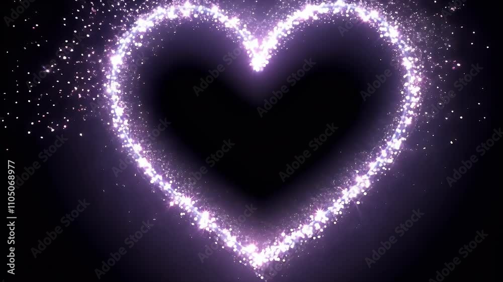 Heart Shaped Frame with Sparkly Edges, Slow Moving Glitter Heart Shaped Frame with Sparkly Edges, Slow Moving Glitter