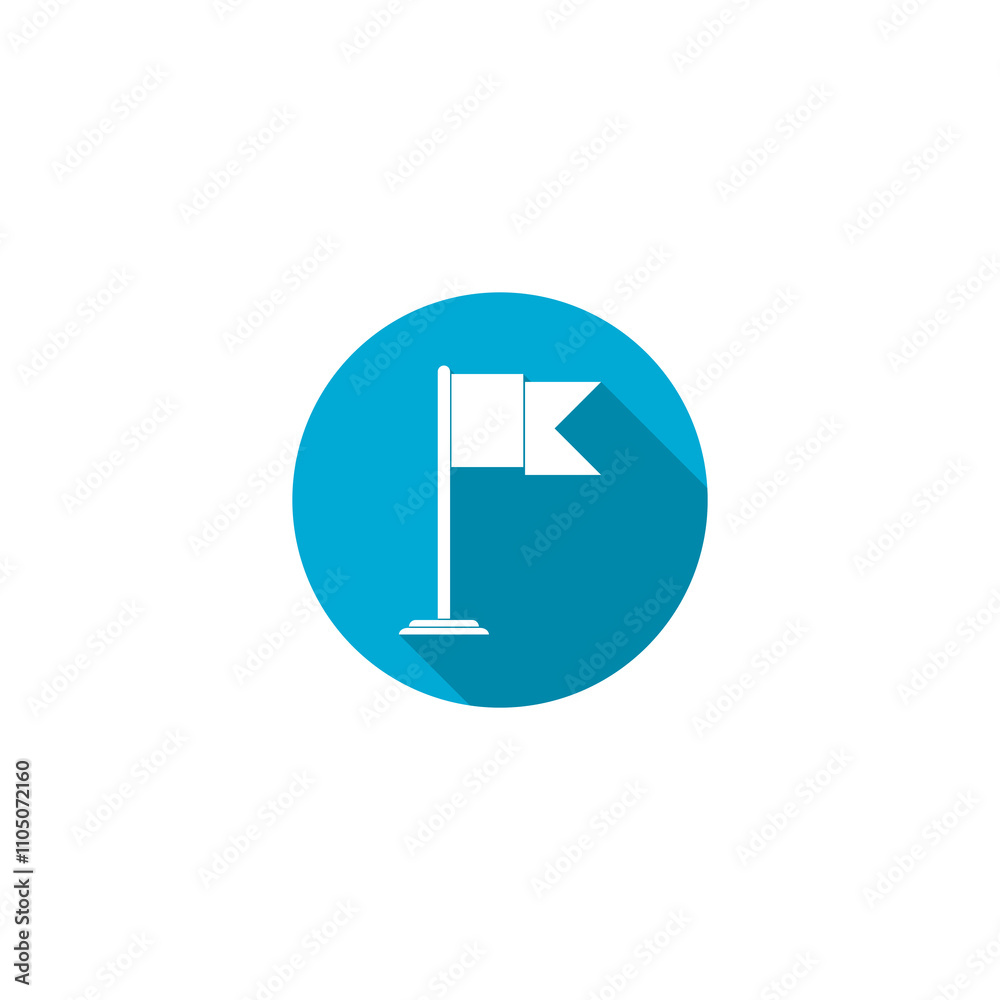 Flag with long shadow icon isolated on transparent background Flag with long shadow icon isolated on transparent background