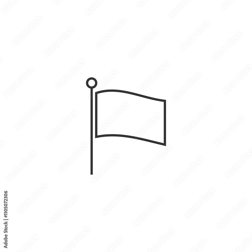 Obraz premium Flag pin icon isolated on transparent background