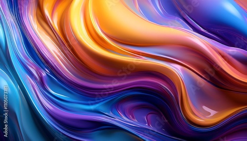 Abstract bright wave background with fluid movement. Colorful photo.