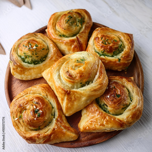 Traditional Dobrogeana Pastries with Flaky Crusts and Fillings photo