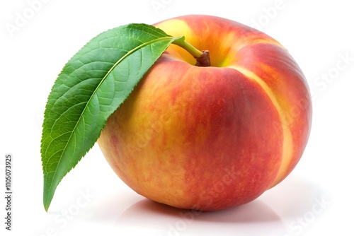 red apple with leaf