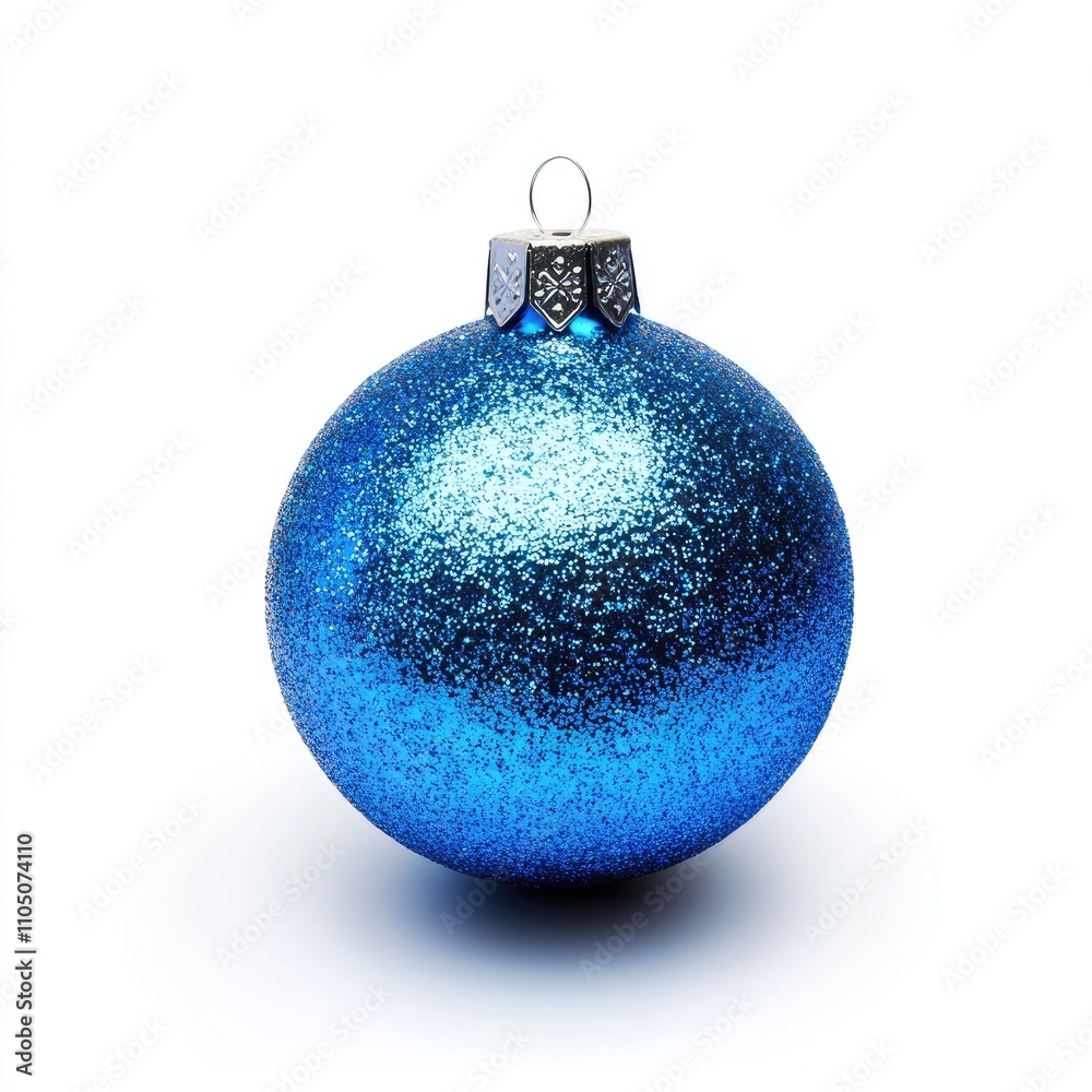 A Single Glittery Blue Christmas Ornament A Single Glittery Blue Christmas Ornament